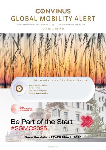 CONVINUS Global Mobility Alert - Week 29.2024