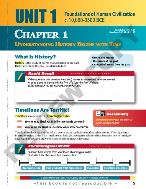 TN 6th Grade Unit 1 Student Book Sample