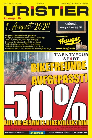29.2024 Uristier – Der Urner Gratisanzeiger