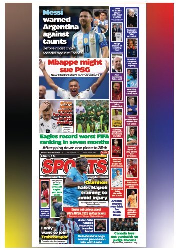 COMPLETE SPORTS - FRIDAY, JULY 19, 2024