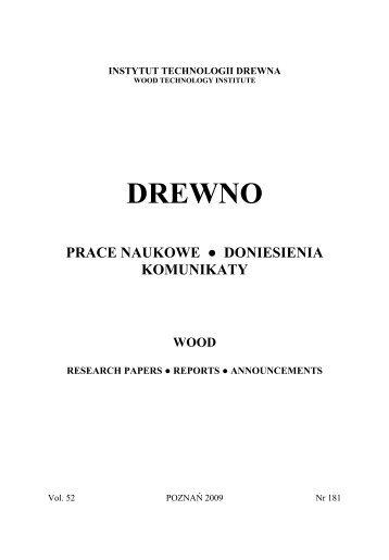 DREWNO - Instytut Technologii Drewna - Poznań