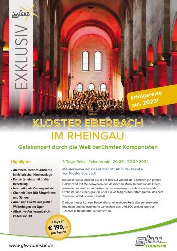 Meisterwerke der klassischen Musik in der Basilika von Kloster Eberbach