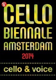 Festivalboek Cello Biënnale 2014 (NL)