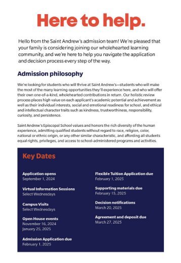 2024-2025 Admission Season Application Checklist 