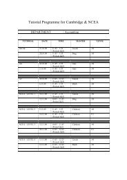 Tutorial Programme for Cambridge & NCEA - Auckland Grammar ...