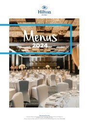 Updated Hilton Manila Wedding & Socials Menus