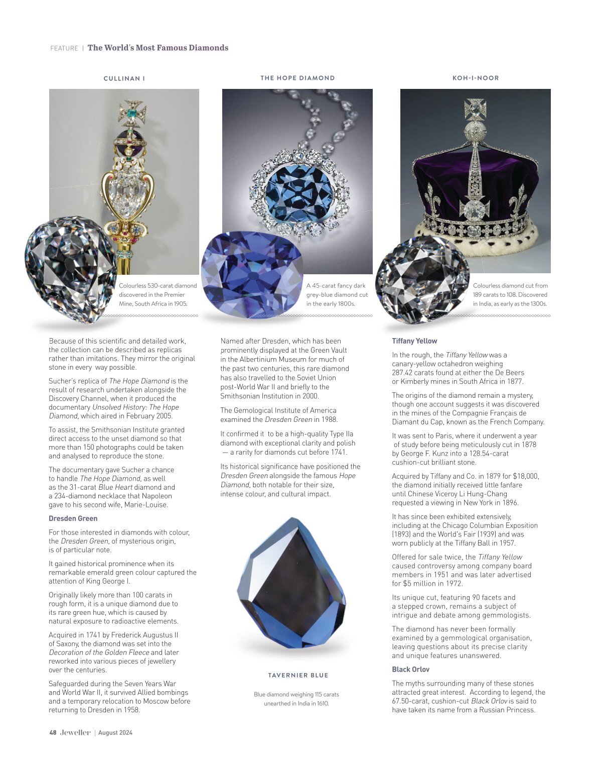 The World's Most Famous Diamonds - Jeweller Magazine: Jewellery