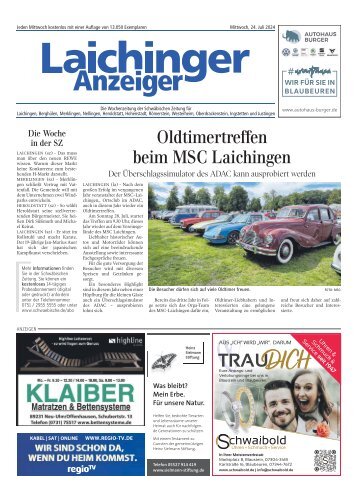24.07.2024 Laichinger Anzeiger