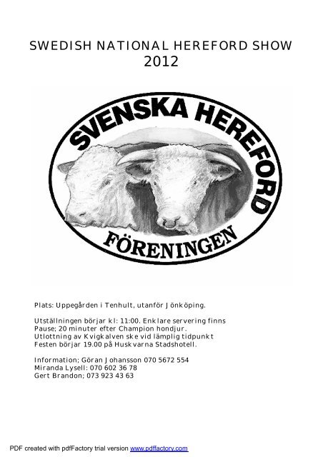 SWEDISH NATIONAL HEREFORD SHOW