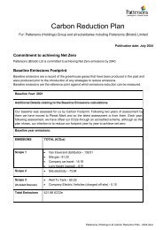 Pattersons (Holdings) Ltd Carbon Reduction Plan - 2024