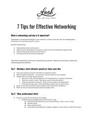 LASH Networking Tips