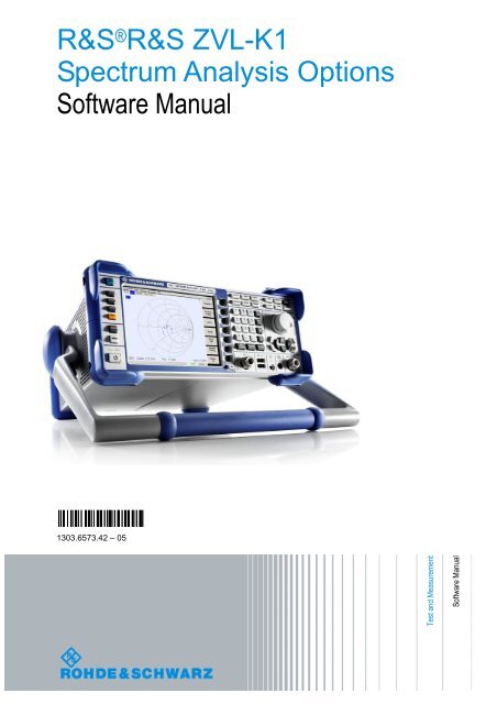R&S ZVL Operating Manual - Rohde & Schwarz
