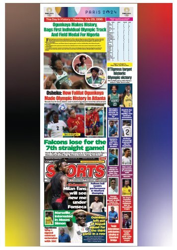 COMPLETE SPORTS - MONDAY, JULY 29, 2024