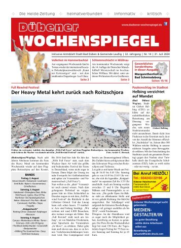 Dübener Wochenspiegel - Ausgabe 14 - Jahrgang 2024