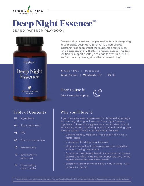 Deep Night Essence™ | Digital Library | Young Living