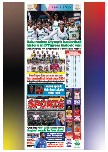 COMPLETE SPORTS - TUESDAY, JULY 30, 2024