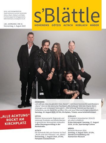 s'Blättle Nr. 31 - Do, 01. August 2024