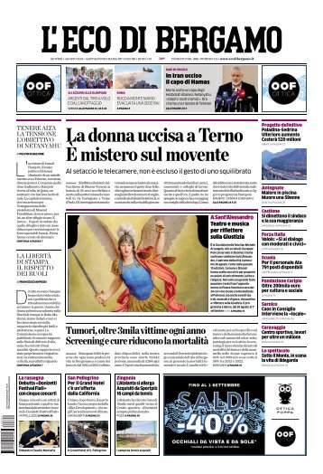 1 Agosto 2024 - L'Eco di Bergamo