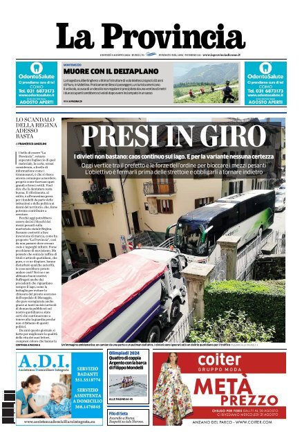1 Agosto 2024 - La Provincia di Como