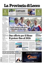 1 Agosto 2024 - La Provincia di Lecco