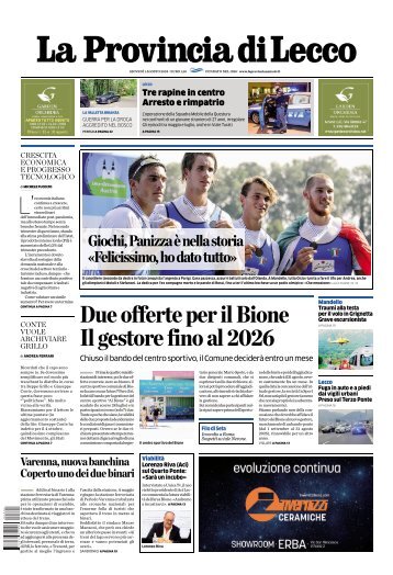 1 Agosto 2024 - La Provincia di Lecco
