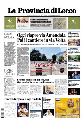 2 Agosto 2024 - La Provincia di Lecco