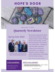 Hope's Door August Newsletter