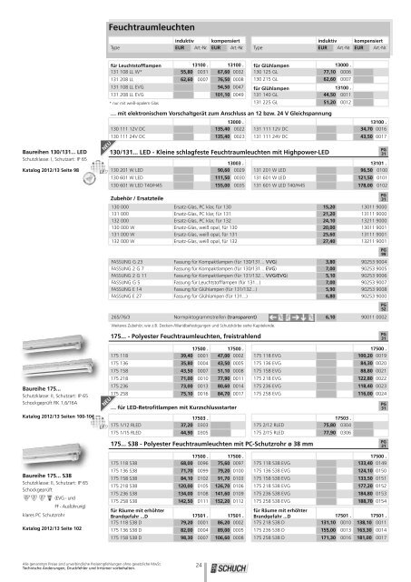 Preisliste 2012/13 - Schuch