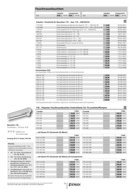 Preisliste 2012/13 - Schuch