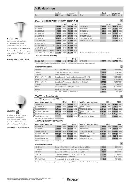 Preisliste 2012/13 - Schuch