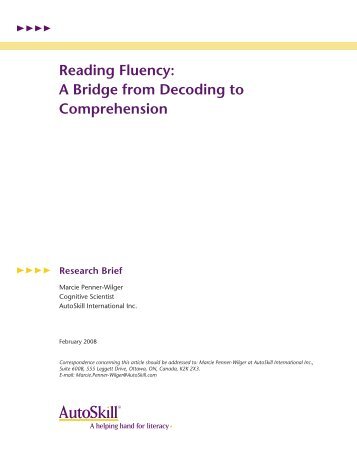 Reading Fluency: A Bridge from Decoding to Comprehension