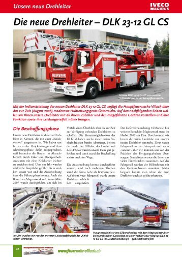 Die neue Drehleiter – DLK 23-12 GL CS - Hauptfeuerwache Villach