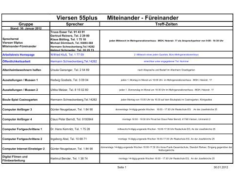 Viersen 55plus Miteinander - Füreinander