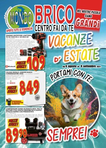 Mondobrico - VACANZE D'ESTATE - dal 6 agosto all'8 settembre 2024