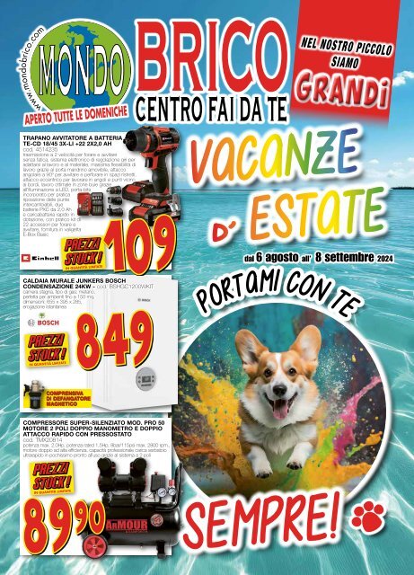 Mondobrico - VACANZE D'ESTATE - dal 6 agosto all'8 settembre 2024