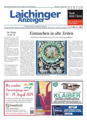 07.08.2024 Laichinger Anzeiger