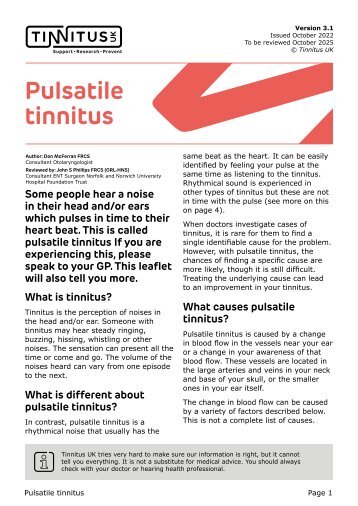 Pulsatile tinnitus Ver 3