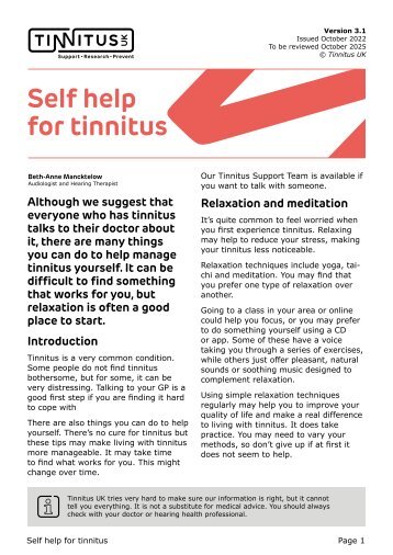 Self help for tinnitus Ver 3