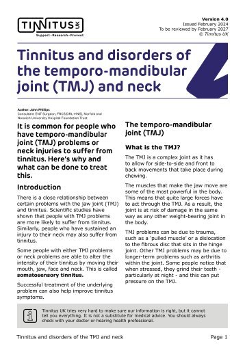 Tinnitus and TMJ Ver 4