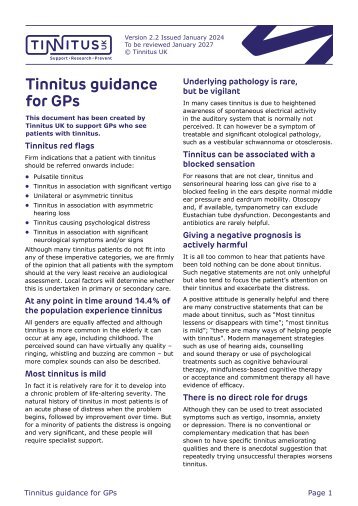 Tinnitus guidance for GPs Ver 2
