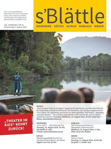 s'Blättle Nr. 32 - Do, 08. August 2024