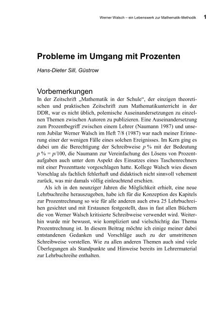 Probleme im Umgang mit Prozenten