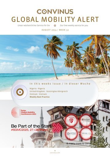 CONVINUS Global Mobility Alert - Week 32.2024