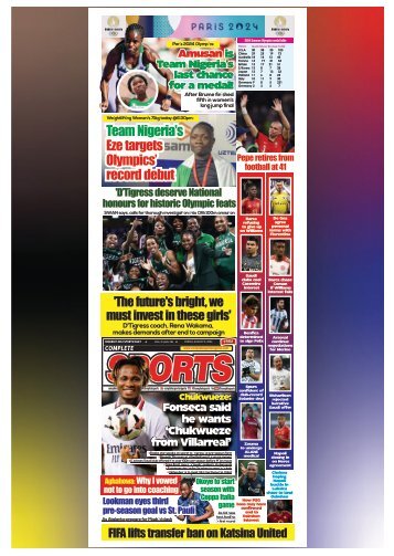 COMPLETE SPORTS - FRIDAY, AUG 9, 2024