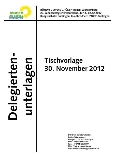 Unterlagen in der Tischvorlage (PDF) - BÜNDNIS 90/DIE GRÜNEN ...