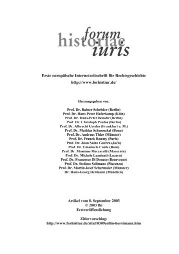 Peter Collin / Thomas Horstmann - Erste Europäische ...