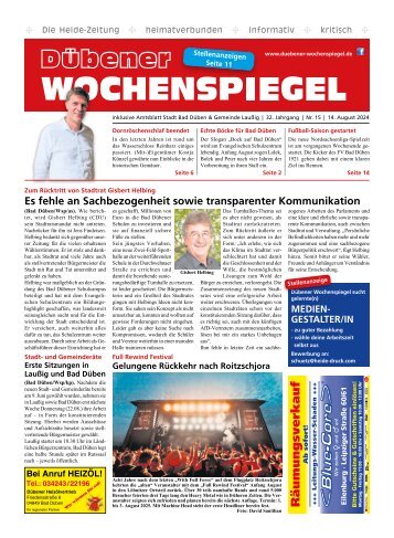 Dübener Wochenspiegel - Ausgabe 15 - Jahrgang 2024