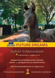DERBY Future Dreams - DSP-Hybrid-Fohlenauktion am 24. August 2024 in Sauerlach