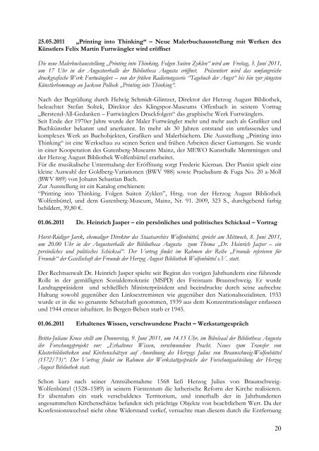 Pressemitteilungen 2011 - Herzog August Bibliothek Wolfenbüttel