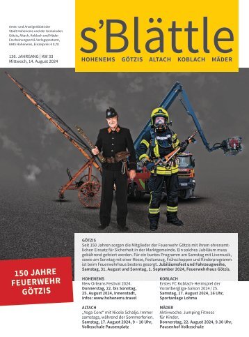 s'Blättle Nr. 33 - Mi, 14. August 2024